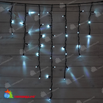 Бахрома 3x0.9 м, 144 LED, Холодный Белый, без мерцания, черный провод, каучук (резина). 17-1118