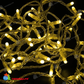 Гирлянда Нить 10 м, 94 LED, Желтый, без мерцания, прозрачный провод (ПВХ). низковольтная, 24В, 17-1180