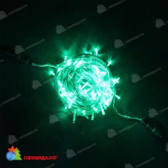 Гирлянда Нить, 20м., 200 LED, Зеленый, с мерцанием, прозрачный провод (силикон). 04-4322