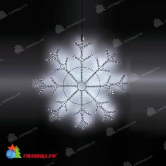Светодиодная консоль Снежинка "Зимняя Классика" 1,1м, Белый, Дюралайт на Металлическом Каркасе. 04-4550