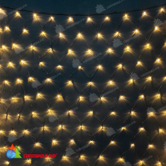 Светодиодная сетка 2x3 м., 384 LED, желтый черный ПВХ провод, 24В. 04-5012