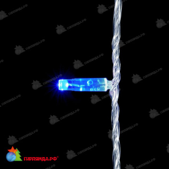 Гирлянда Нить 10 м., 100 LED, мульти без мерцания, с защитным колпачком, прозрачный ПВХ провод, 220В. 04-5134