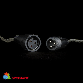 Гирлянда Нить 20 м., 200 LED, лиловый, с динамикой, прозрачный провод (силикон), 24В. 04-5171