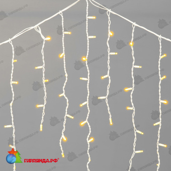 Гирлянда Бахрома 3,2 х 0,9 м Желтая, 168 LED, Белый провод Каучук, IP65 04-5314