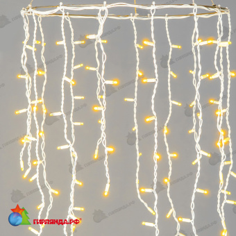 Гирлянда Бахрома 3,2 х 0,9 м Желтая, 168 LED, Белый провод Каучук, IP65 04-5314