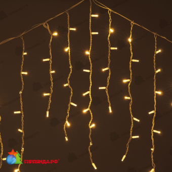 Гирлянда Бахрома 3,2 х 0,9 м Желтая, 168 LED, Белый провод Каучук, IP65 04-5314