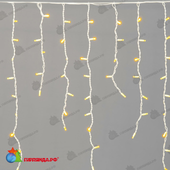 Гирлянда Бахрома 3,2 х 0,9 м Желтая, 168 LED, Белый провод Каучук, IP65 04-5314