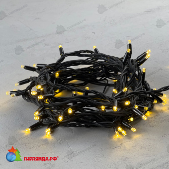 Гирлянда Нить 10м Золотой, 75 LED, провод Черный Каучук, IP65 04-5315