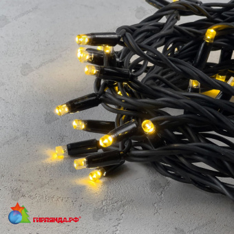 Гирлянда Нить 10м Золотой, 75 LED, провод Черный Каучук, IP65 04-5315