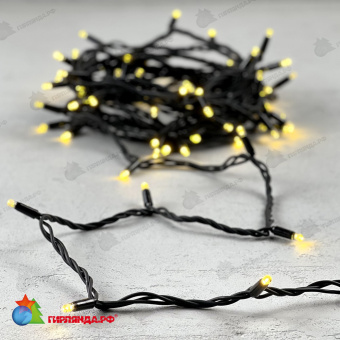 Гирлянда Нить 10м Золотой, 75 LED, провод Черный Каучук, IP65 04-5315