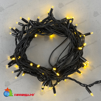 Гирлянда Нить 10м Золотой, 75 LED, провод Черный Каучук, IP65 04-5315
