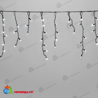 Гирлянда Бахрома 3,1 x 0,5 м Белая 24В, 120 LED, провод Черный Каучук, IP65 04-5318