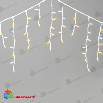 Гирлянда Бахрома 3,1 x 0,5 м Желтая с Мерцанием Белого Диода 220В, 120 LED, провод Белый Каучук, IP65 04-5320