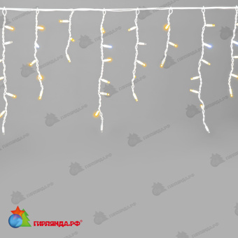 Гирлянда Бахрома 3,1 x 0,5 м Желтая с Мерцанием Белого Диода 220В, 120 LED, провод Белый Каучук, IP65 04-5320