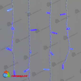 Гирлянда Бахрома 3,2 x 0,9 м Синяя с Мерцанием Белого Диода 220В, 168 LED, провод Белый К 04-5321