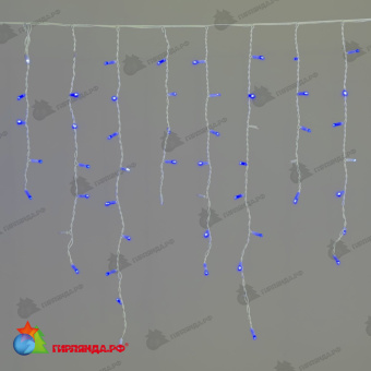 Гирлянда Бахрома 3,2 x 0,9 м Синяя с Мерцанием Белого Диода 220В, 168 LED, провод Белый К 04-5321