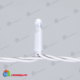 Гирлянда Нить 10м Белая 24В, 100 LED, провод Серый Каучук 2,3мм, IP65 04-5327