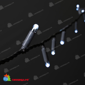 Гирлянда Нить 10м Белая 24В, 100 LED, провод Серый Каучук 2,3мм, IP65 04-5327
