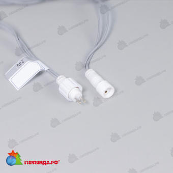 Гирлянда Нить 10м Белая 24В, 100 LED, провод Серый Каучук 2,3мм, IP65 04-5327