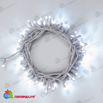Гирлянда Нить 10м Белая 24В, 100 LED, провод Серый Каучук 2,3мм, IP65 04-5327