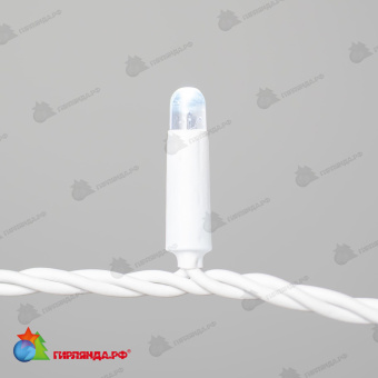 Гирлянда Нить 10м Белая 24В, 100 LED, провод Белый Каучук 2,3мм, IP65 04-5328
