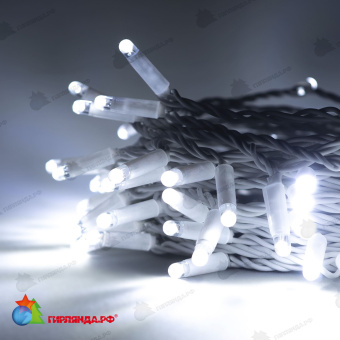 Гирлянда Нить 10м Белая 24В, 100 LED, провод Белый Каучук 2,3мм, IP65 04-5328