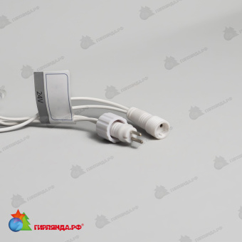 Гирлянда Нить 10м Белая 24В, 100 LED, провод Белый Каучук 2,3мм, IP65 04-5328