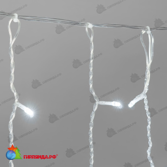 Гирлянда Занавес Облегченный 2 x 1 м Белый 220В, 200 LED, провод Прозрачный ПВХ, IP54 04-5350