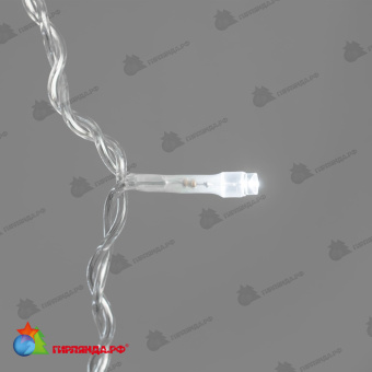 Гирлянда Занавес Облегченный 2 x 1 м Белый 220В, 200 LED, провод Прозрачный ПВХ, IP54 04-5350