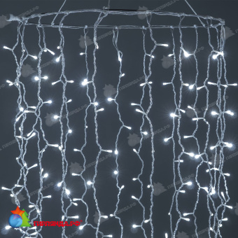Гирлянда Занавес Облегченный 2 x 1 м Белый 220В, 200 LED, провод Прозрачный ПВХ, IP54 04-5350