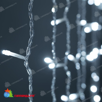 Гирлянда Занавес Облегченный 2 x 1 м Белый 220В, 200 LED, провод Прозрачный ПВХ, IP54 04-5350