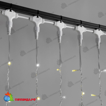 Гирлянда Занавес 1 x 6 м Золотой с Мерцанием Белого Диода, 600 LED, провод Прозрачный ПВХ, IP54 04-5357