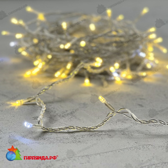Гирлянда Нить 10м Золотой с Мерцанием Белого Диода 24В, 100 LED, провод Прозрачный ПВХ, IP54 04-5359