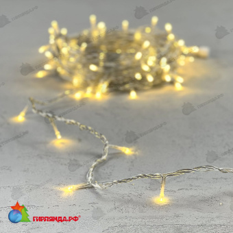 Гирлянда Нить 10м Золотой 24В, 100 LED, провод Прозрачный ПВХ, IP54 04-5363