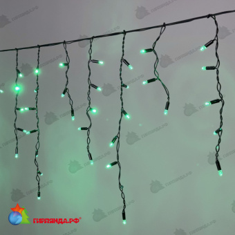 Гирлянда Бахрома с Колпачком 3,1 x 0,5 м Зелёная 220В, 120 LED, провод Черный ПВХ, IP65 04-5374