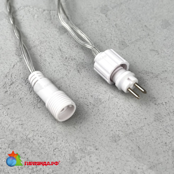 Гирлянда Нить с Колпачком 10м Золотой с Мерцанием Белого Диода 24В, 100 LED, провод Прозрачный ПВХ, IP65 04-5376