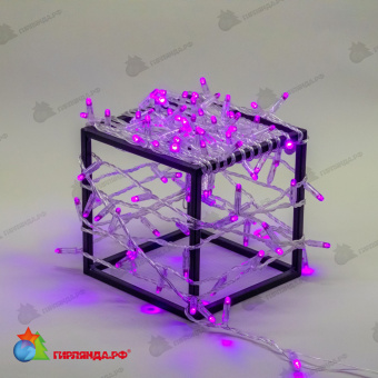 Гирлянда Нить с Колпачком 10м Фиолетовая 24В, 100 LED, провод Прозрачный ПВХ, IP65 04-5378