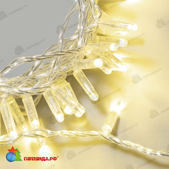 Гирлянда Нить с Колпачком 10м Шампань 24В, 100 LED, провод Прозрачный ПВХ, IP65 04-5381