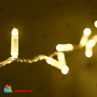 Гирлянда Нить с Колпачком 10м Шампань 24В, 100 LED, провод Прозрачный ПВХ, IP65 04-5381