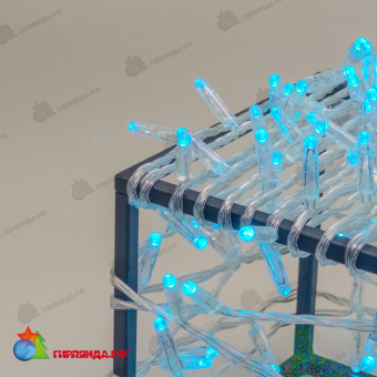Гирлянда Нить с Колпачком 10м Небесно-Голубая 24В, 100 LED, провод Прозрачный ПВХ, IP65 04-5385