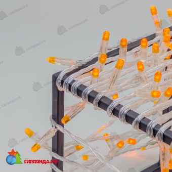 Гирлянда Нить с Колпачком 10м Оранжевая 220В, 100 LED, провод Прозрачный ПВХ, IP65 04-5386