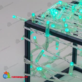 Гирлянда Нить с Колпачком 10м Аква 220В, 100 LED, провод Прозрачный ПВХ, IP65 04-5387