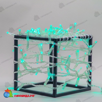 Гирлянда Нить с Колпачком 10м Аква 220В, 100 LED, провод Прозрачный ПВХ, IP65 04-5387