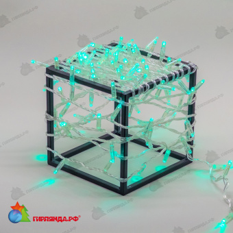 Гирлянда Нить с Колпачком 10м Аква 220В, 100 LED, провод Прозрачный ПВХ, IP65 04-5387