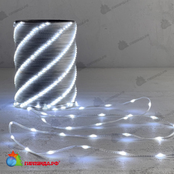 Гирлянда Роса 20м Белая 24В, 400 LED, провод Прозрачный ПВХ, IP65 04-5390