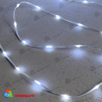 Гирлянда Роса Про 20м Белая 24В, 200 LED, провод Прозрачный ПВХ, IP65 04-5393