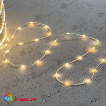 Гирлянда Роса Про 20м Тепло-Белая 24В, 200 LED, провод Прозрачный ПВХ, IP65 04-5394