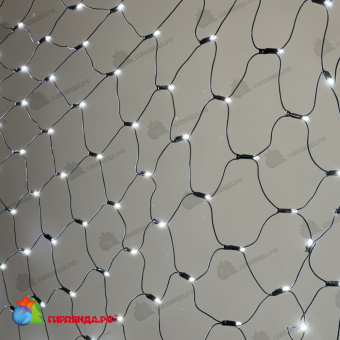 Светодиодная Сеть с Колпачком 2 x 3 м Белая 220В, 384 LED, провод Черный ПВХ, IP65 04-5404