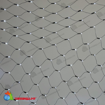 Светодиодная Сеть с Колпачком 2 x 3 м Белая 220В, 384 LED, провод Черный ПВХ, IP65 04-5404