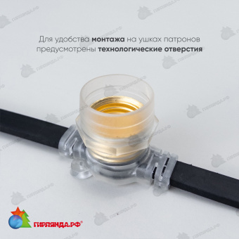 Белт-Лайт 10м, Провод Черный Каучук, Шаг 40 см, 25 Прозрачных Патронов, IP65 04-5428